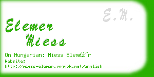 elemer miess business card